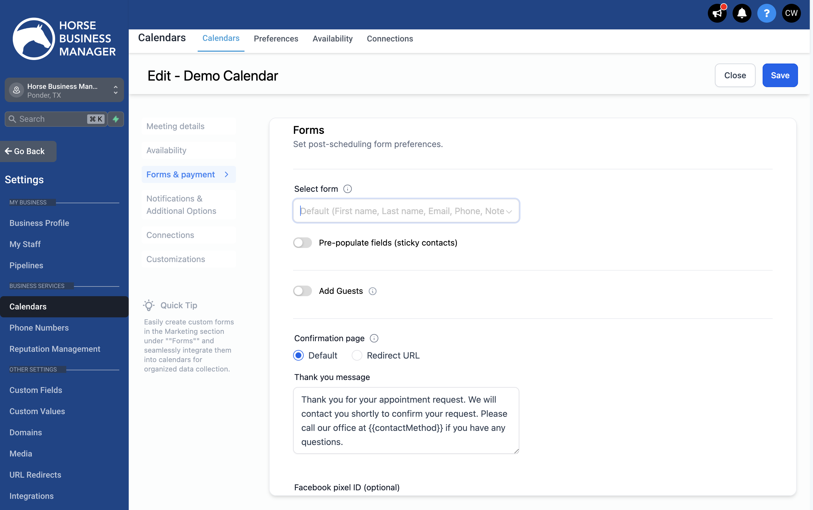If you turn on Pre-populate fields it will auto-fill any of the customer's information that has previously been entered into your website.