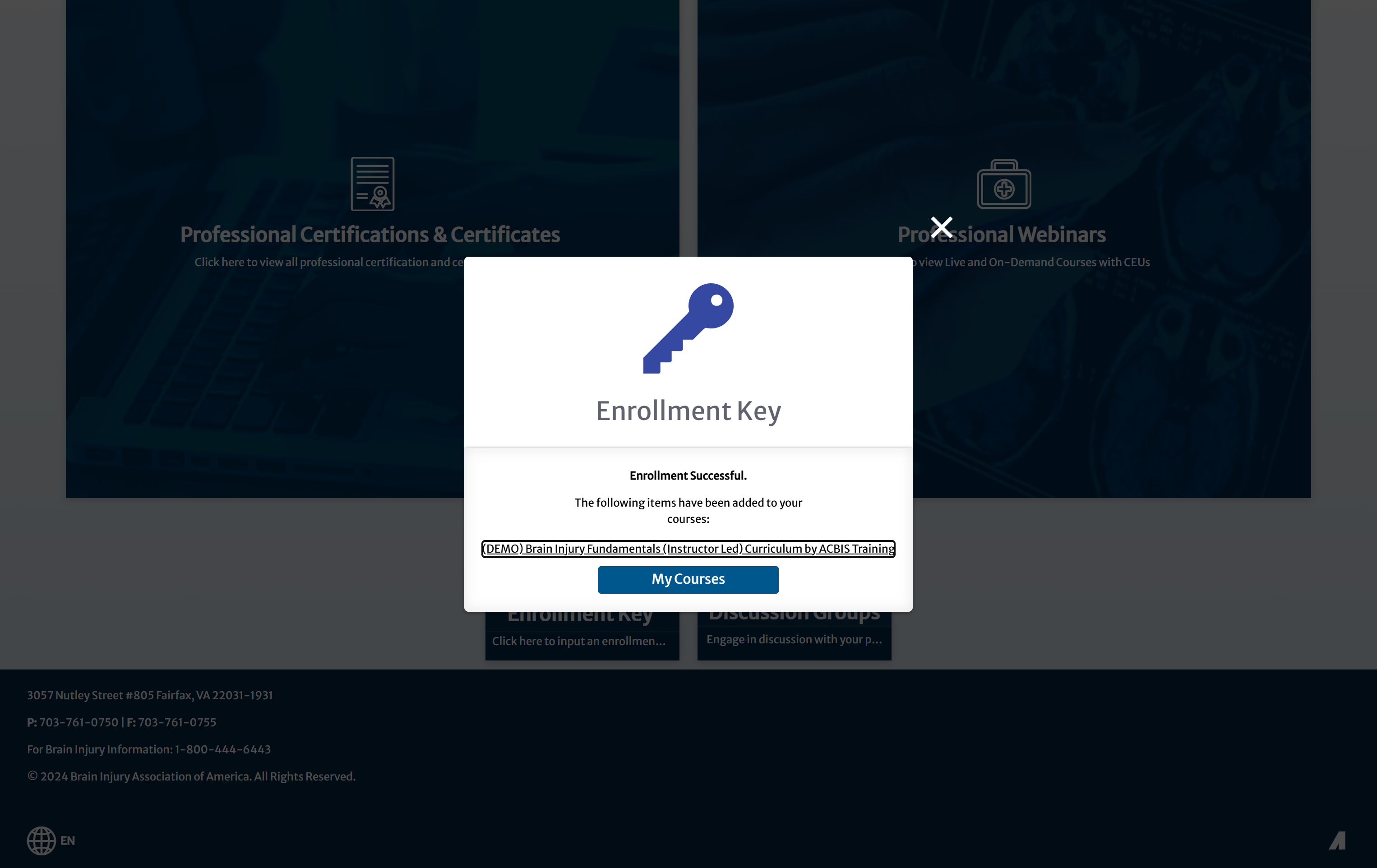 Click on My Courses