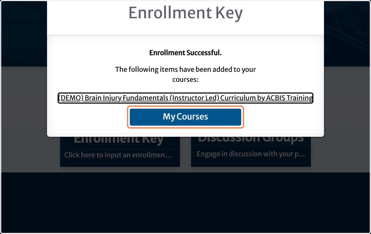 Click on My Courses