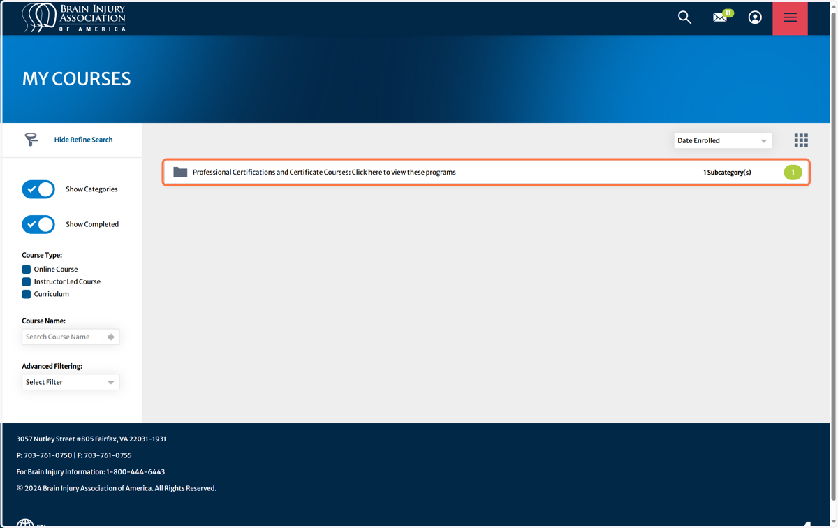 Click on Each Subfolder until the course icon appears