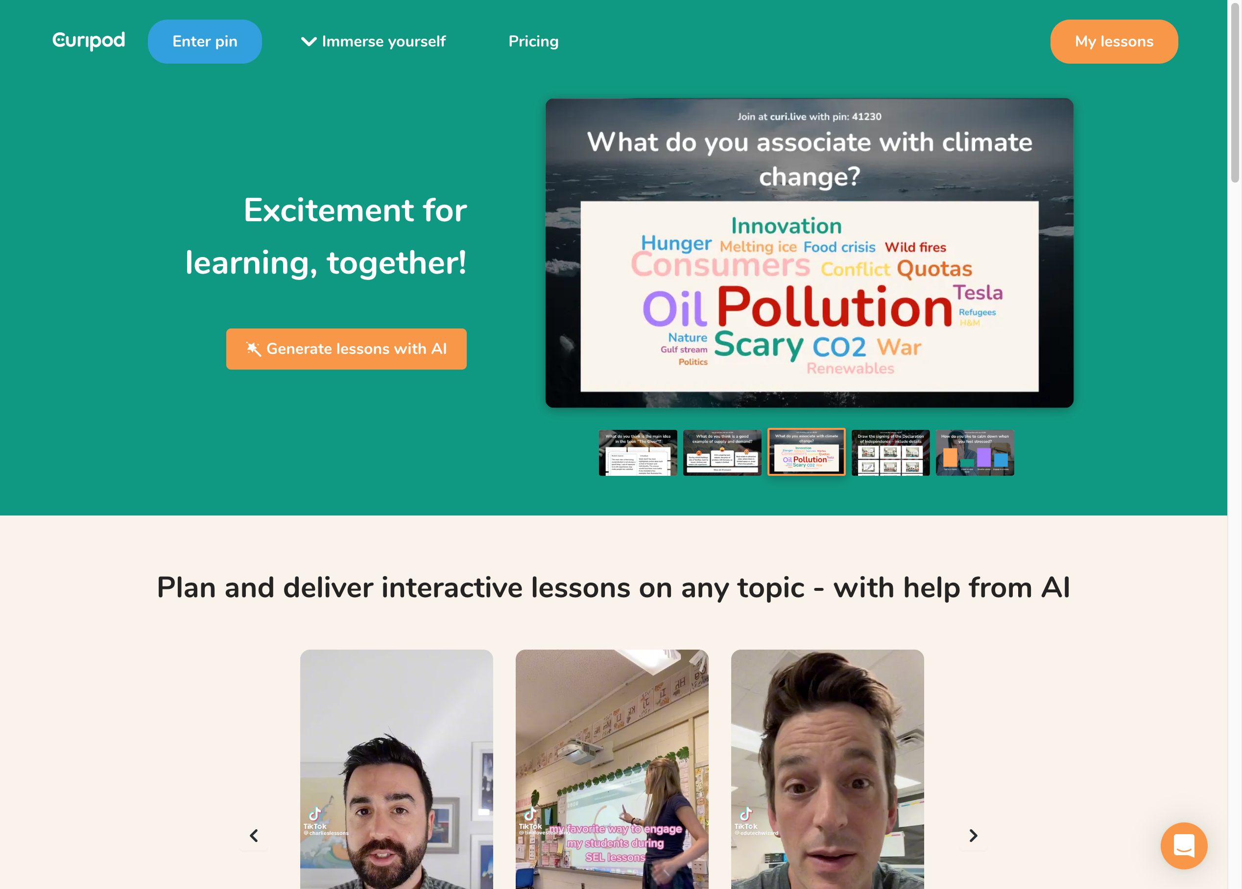 Click on Generate Lessons with AI