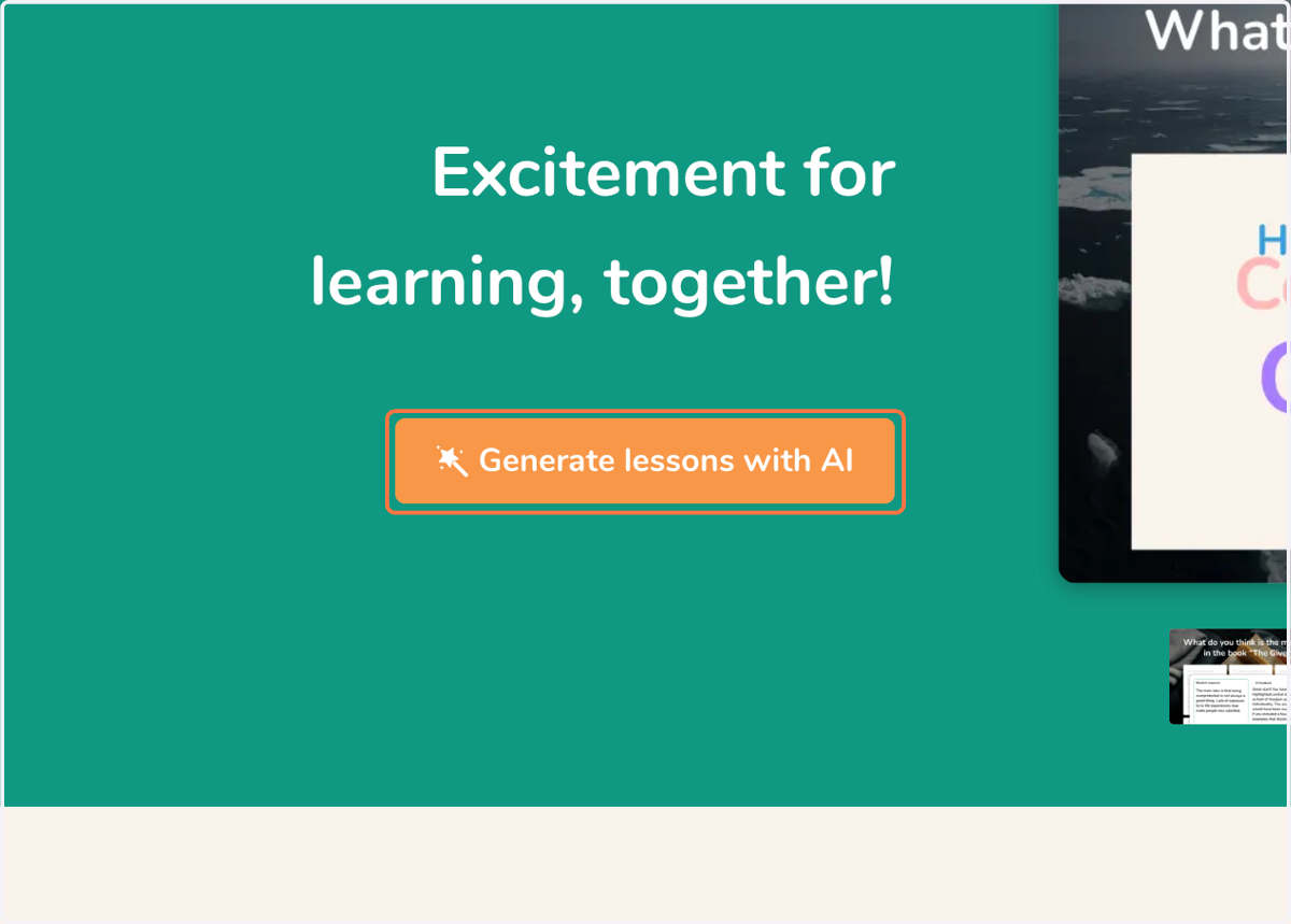 Click on Generate Lessons with AI