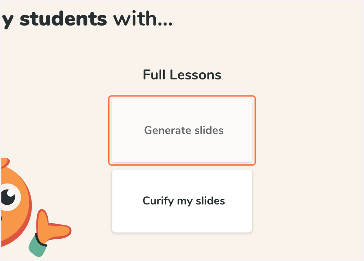 Click on Generate slides