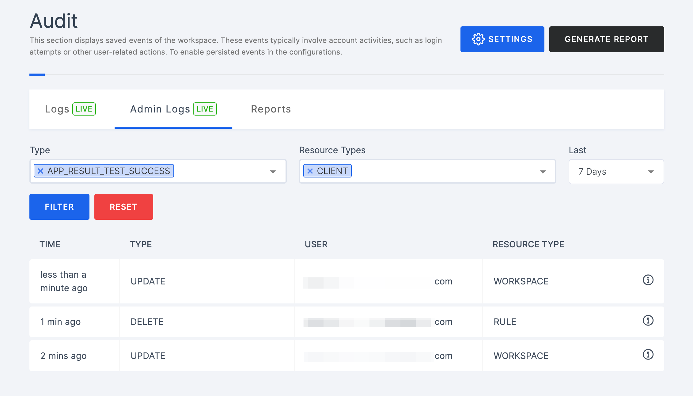 Filter Logs