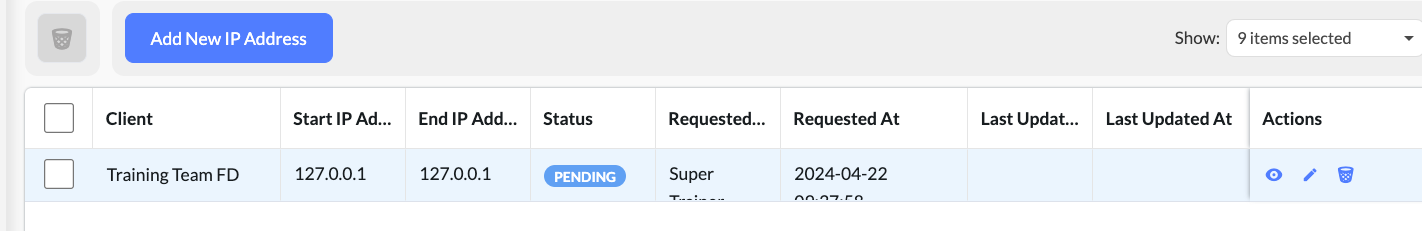 Your manually added IP address will appear in the list. 