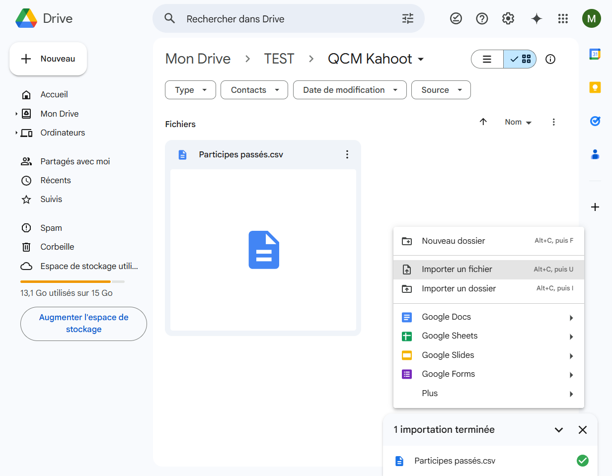 Importer le template dans ton Google Drive