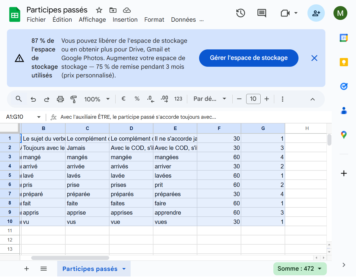 Sélectionne et copie les données du fichier .csv