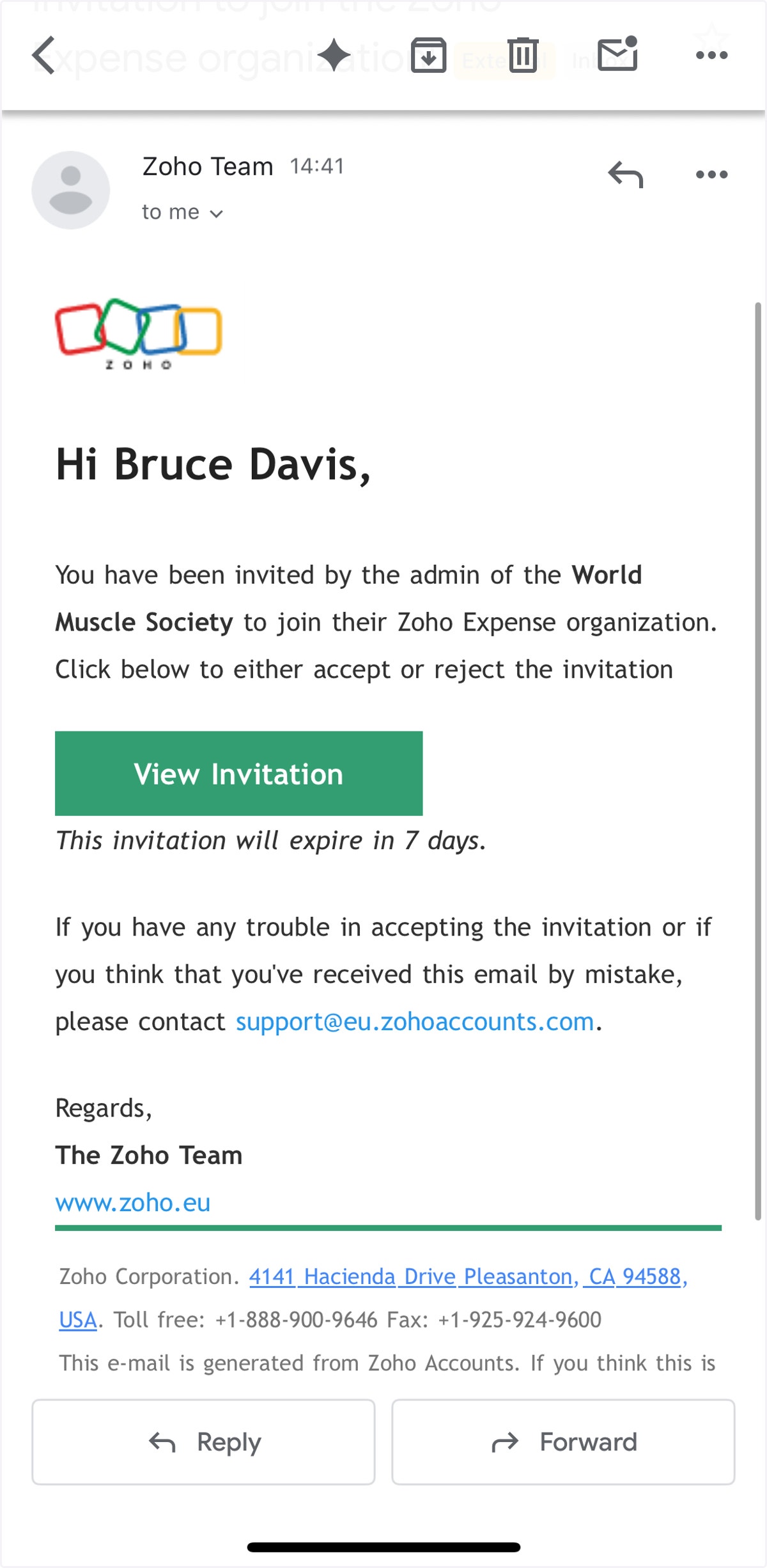 You will receive an email inviting you to join the WMS Zoho Expenses organisation.