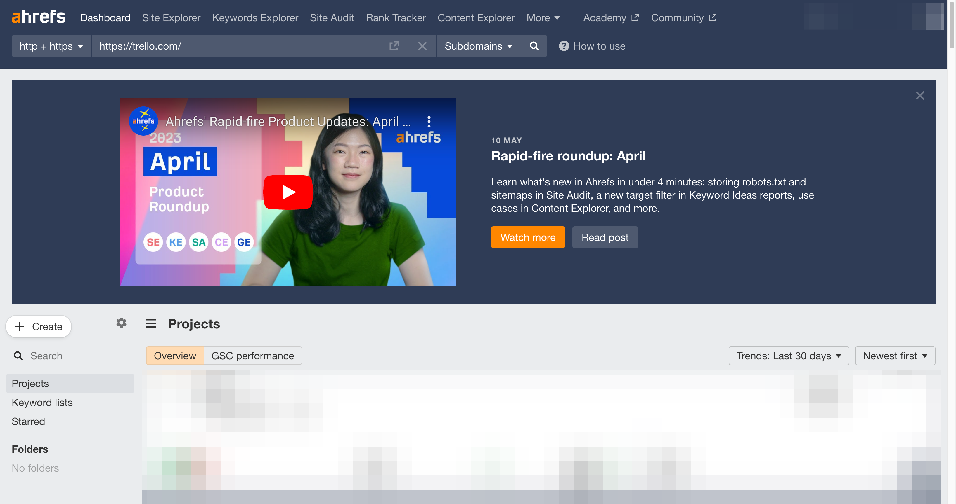 Paste your site's URL