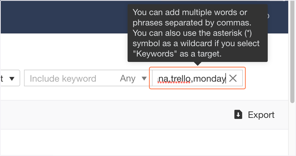 Type branded keywords to exclude them from your results