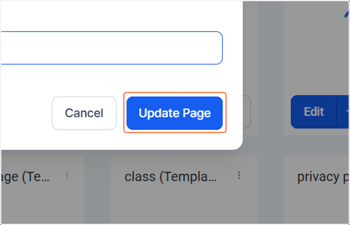 Click on Update Page