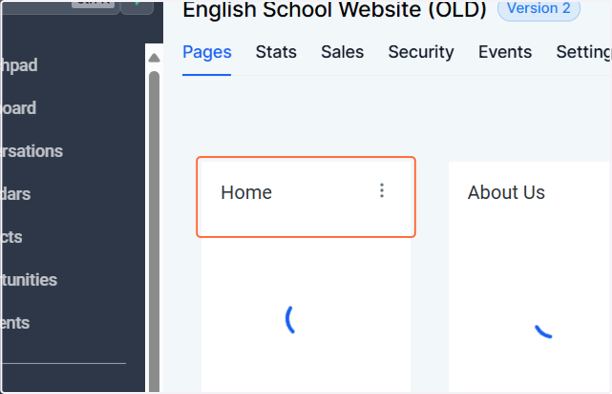 Click on the 3 dots next to each page