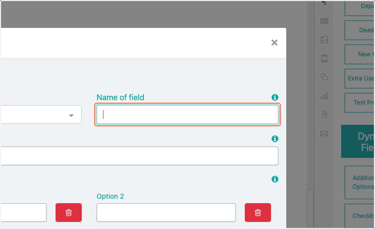 Enter field name
