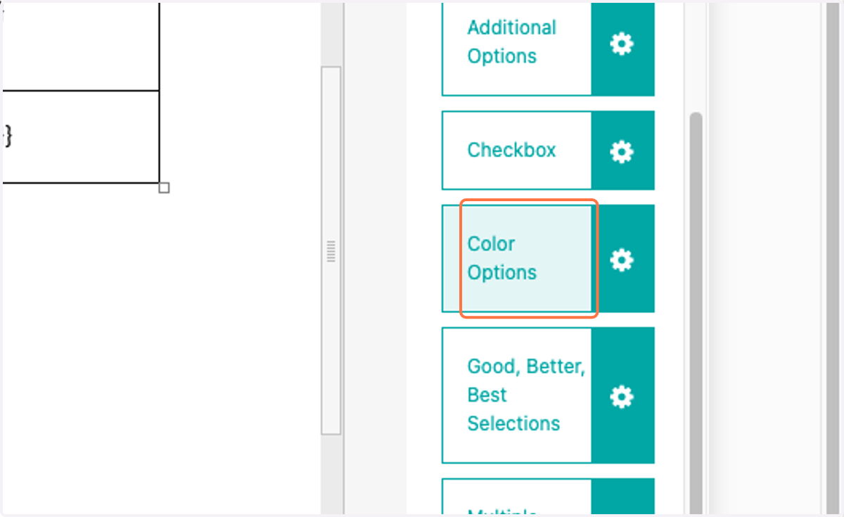 Click on the dynamic field you want to add to the document