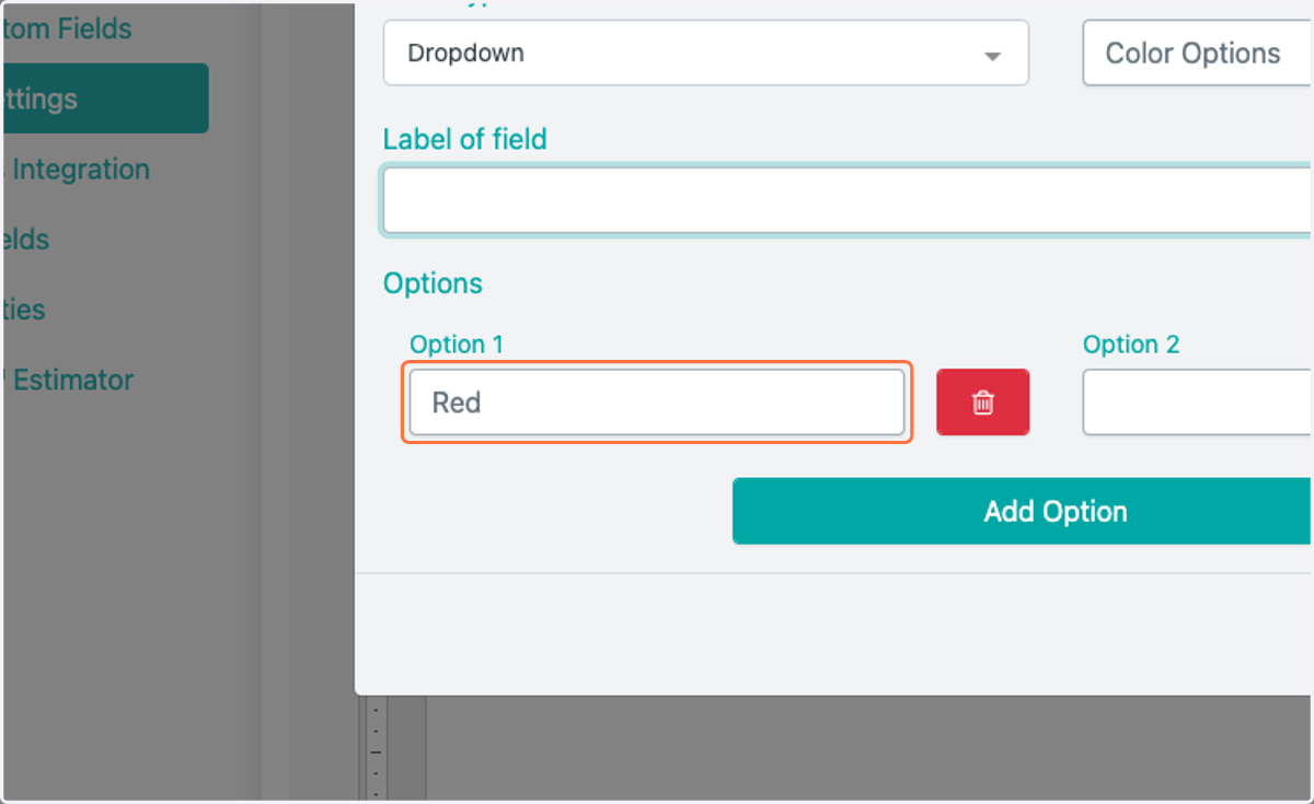 Enter checkbox/radio/dropdown options