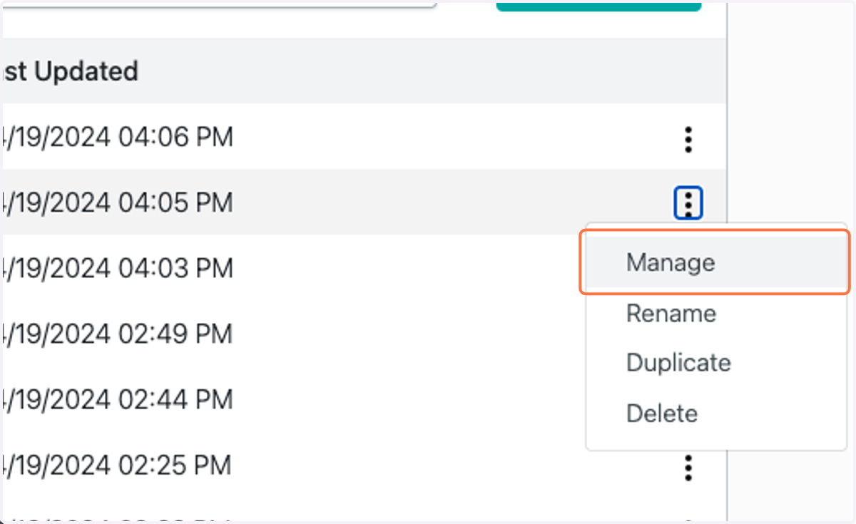 Click on Manage