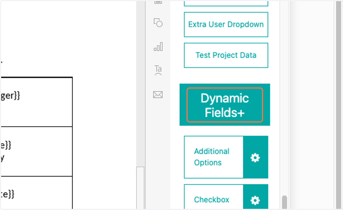 Click on Dynamic Fields+