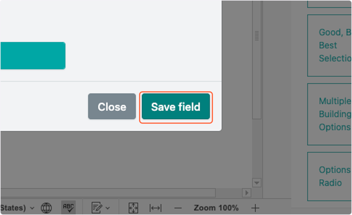 Click on Save field