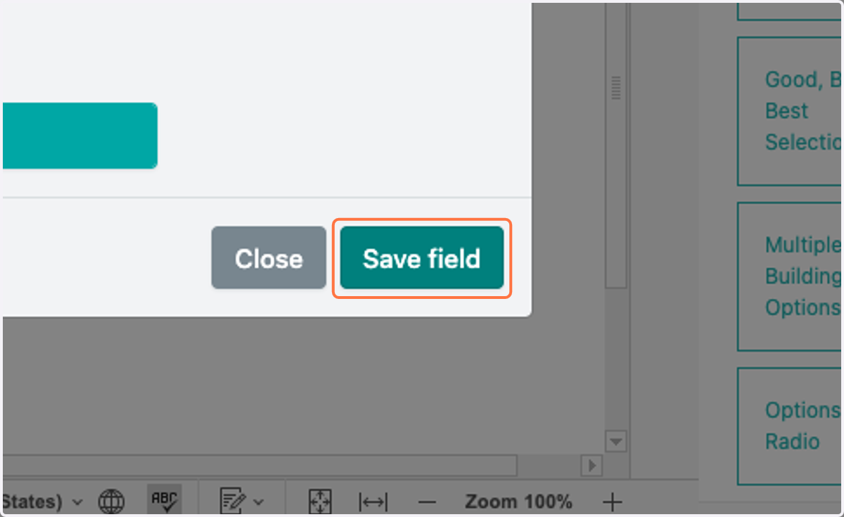 Click on Save field