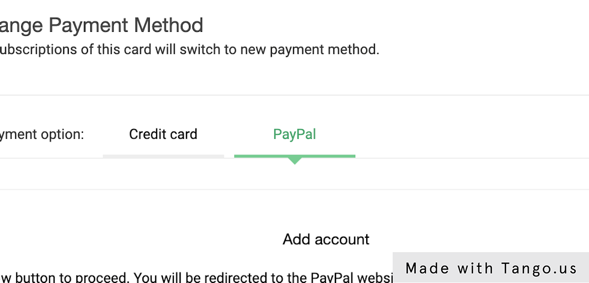 Or Click on PayPal to add your paypal account