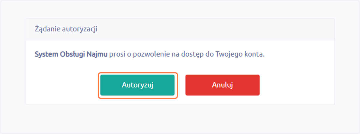 Następnie kliknij Autoryzuj