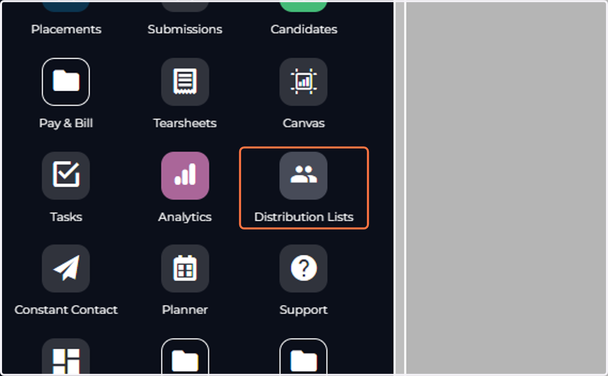 Click on Distribution Lists