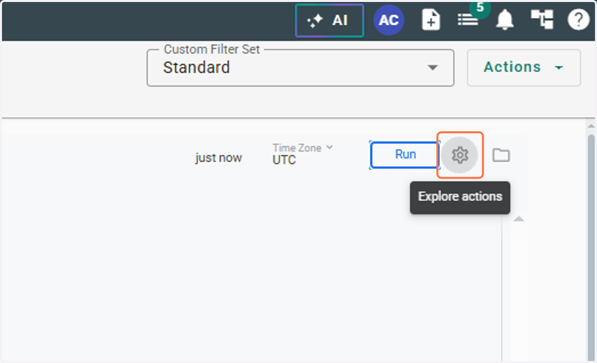 Click on Explore actions (gear icon)