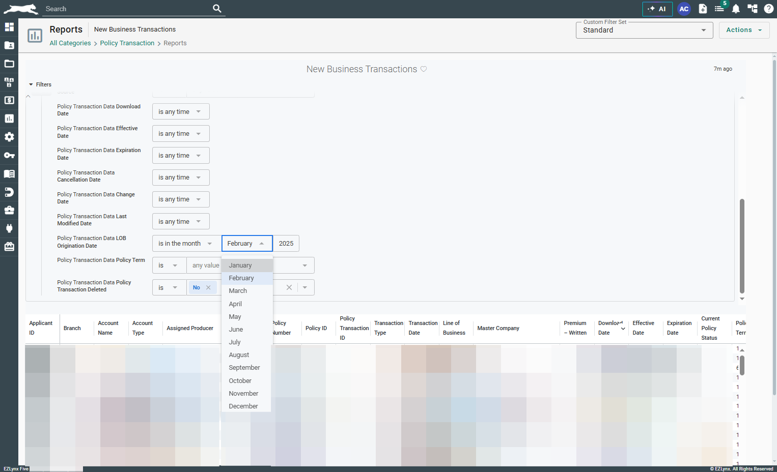 Select the month BEFORE the month the report is being pulled. For example, if you are pulling the report in February, select January.