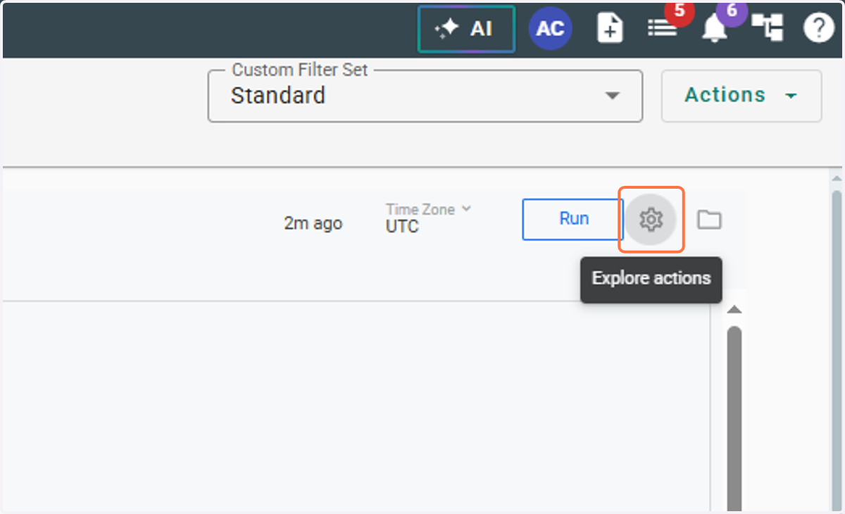Click on Explore actions (gear icon)
