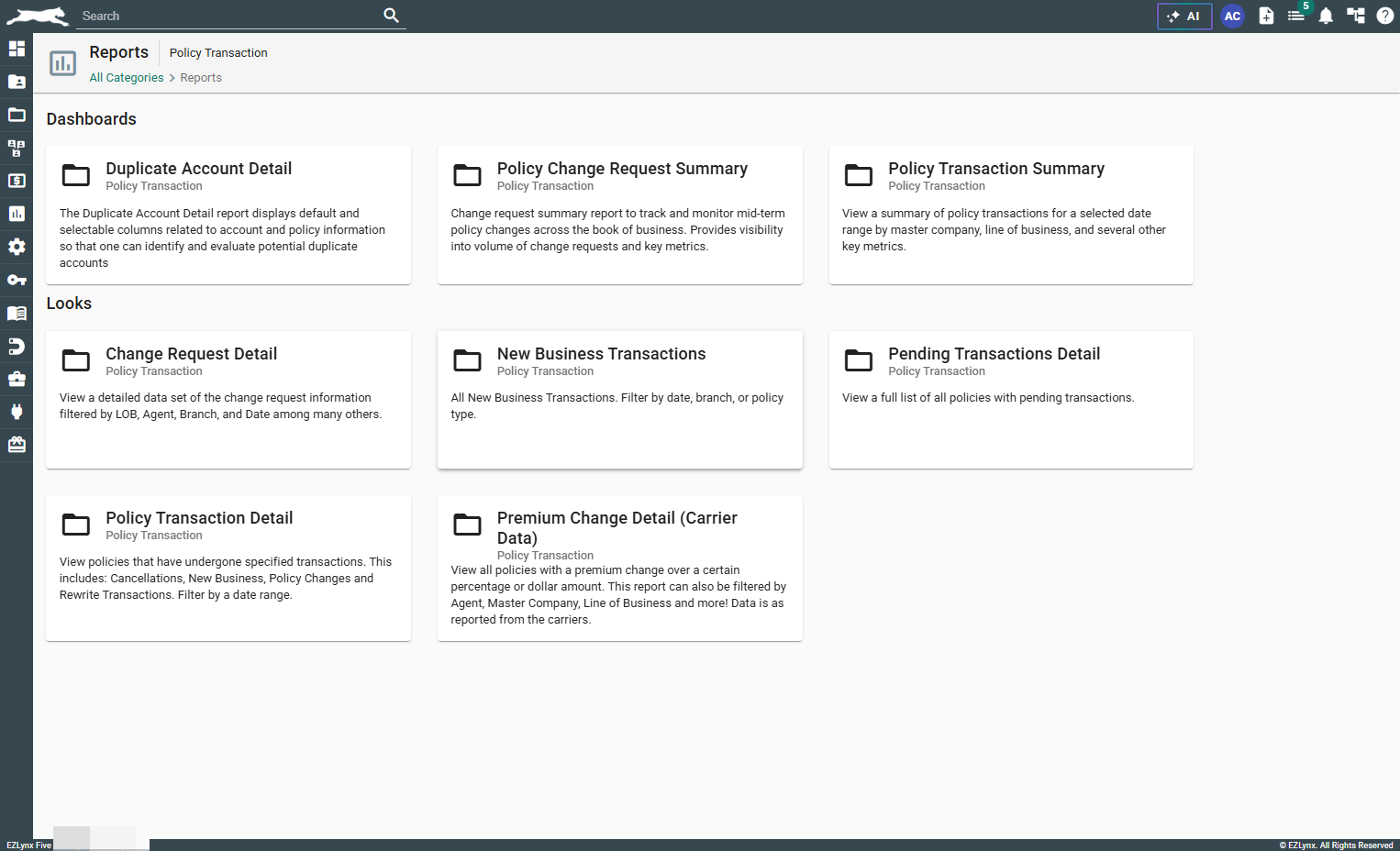 Click on New Business Transactions