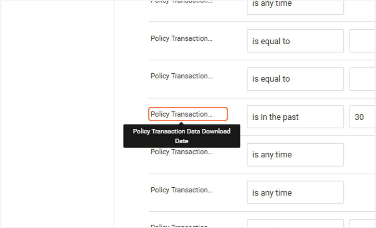 Click on Policy Transaction Data Download Date