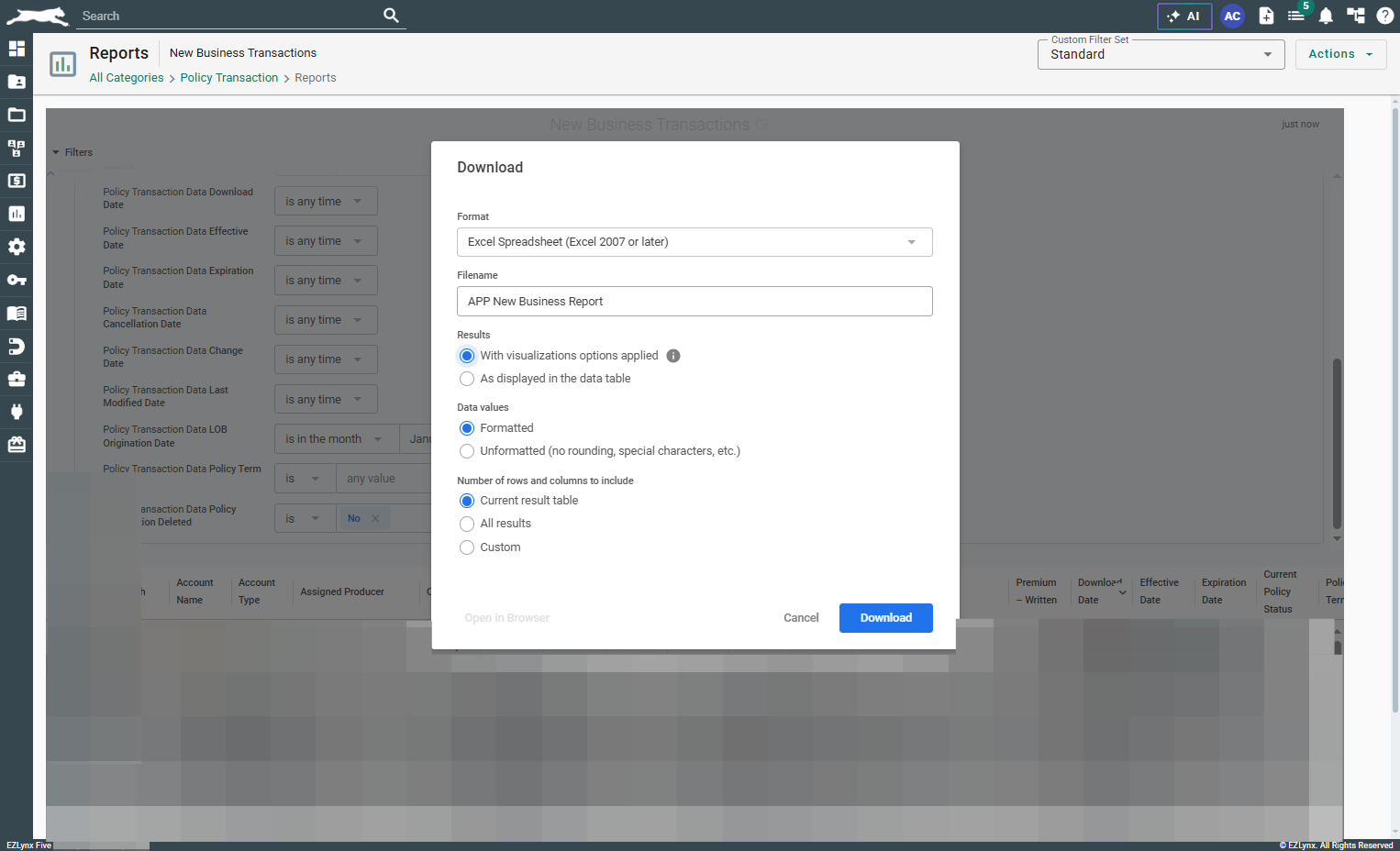 Name the report "APP New Business Report"