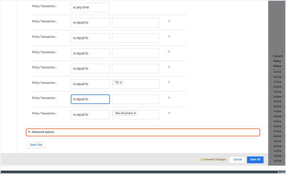 Toggle Advanced options