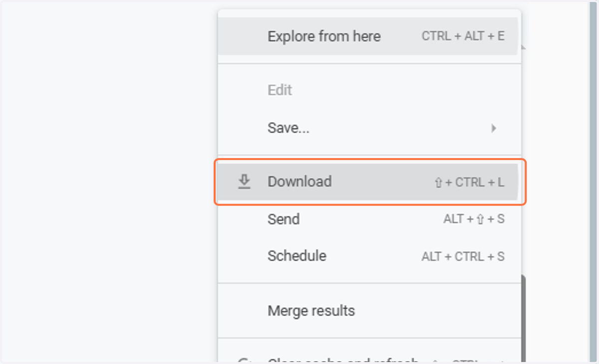 Click on Download (⇧ + CTRL + L)