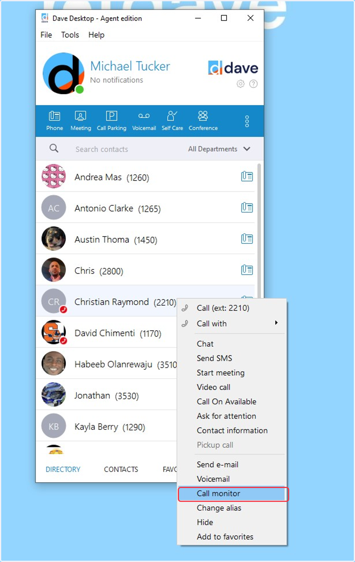 Select Call Monitor
