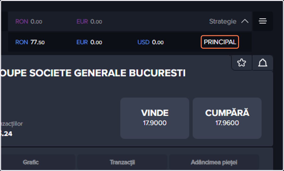 Click pe PRINCIPAL