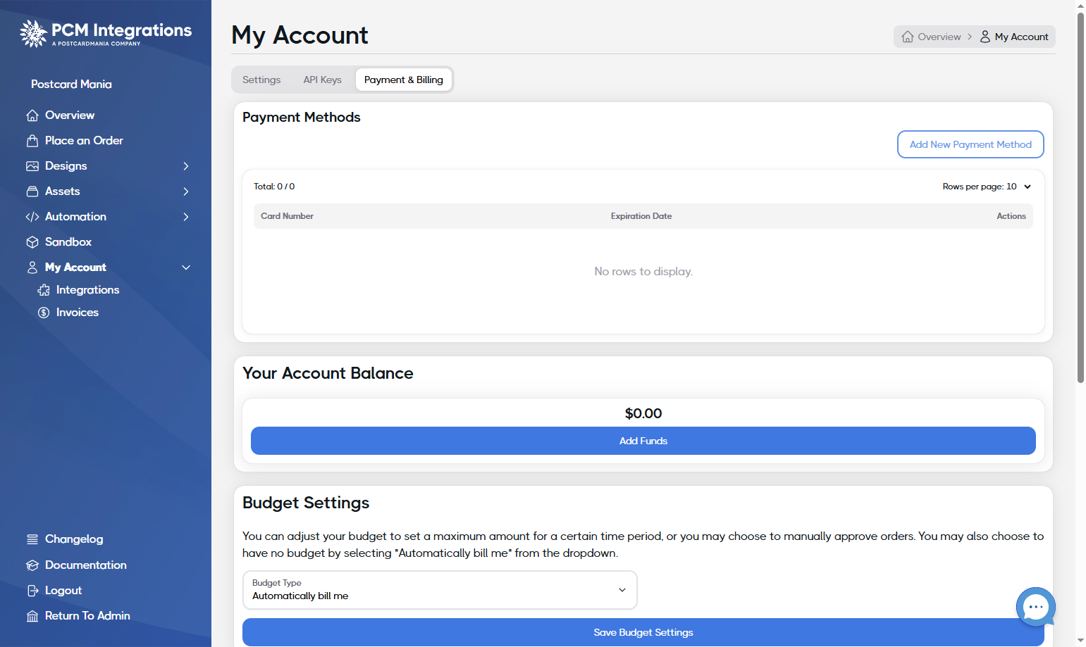 Click on Add New Payment Method