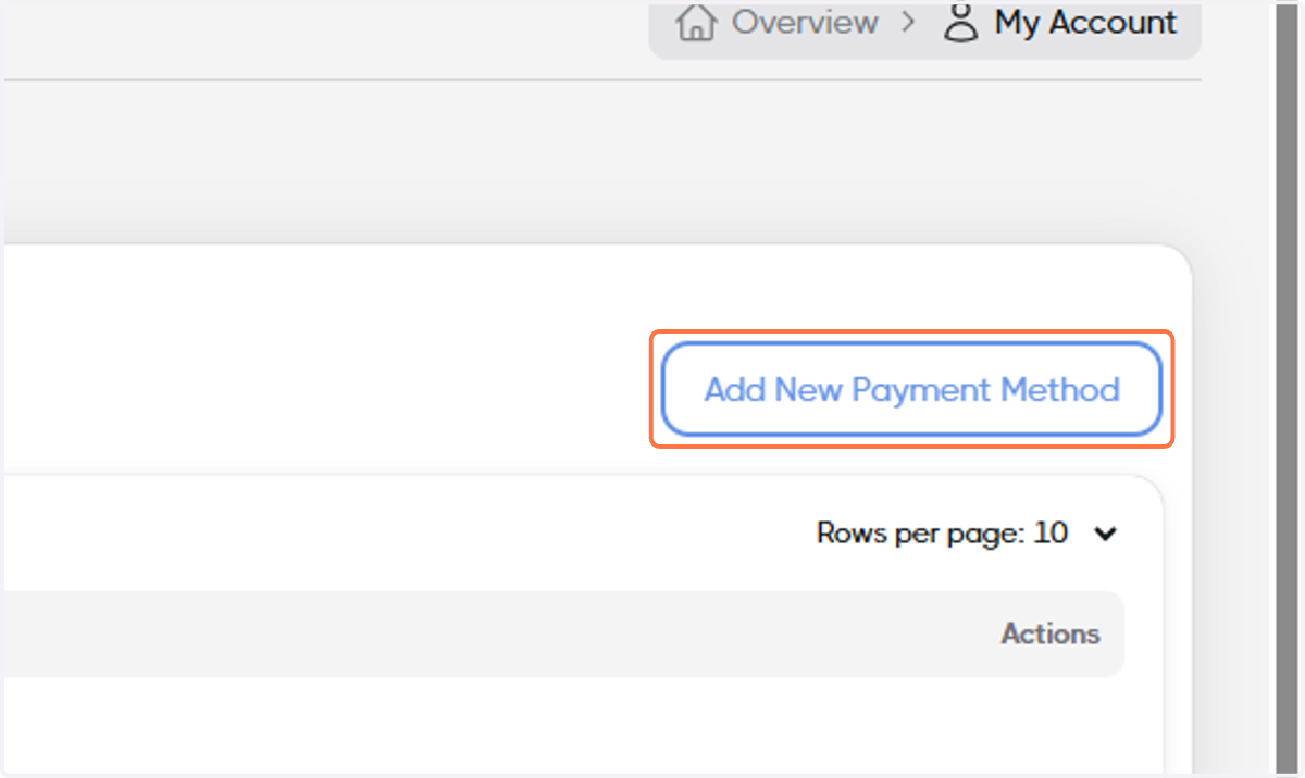 Click on Add New Payment Method
