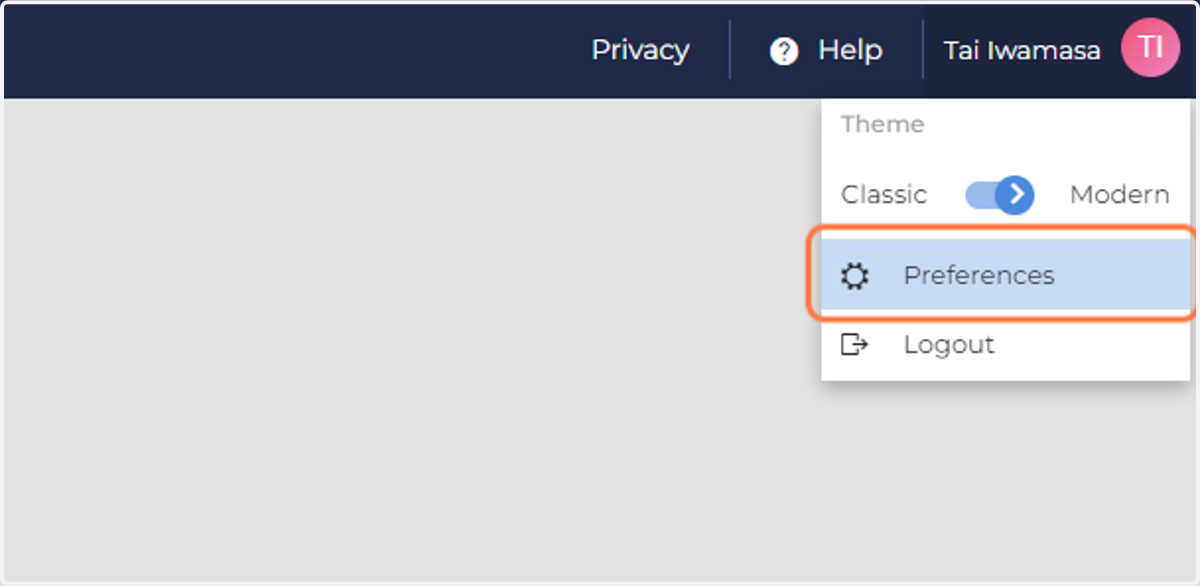 Click on Preferences