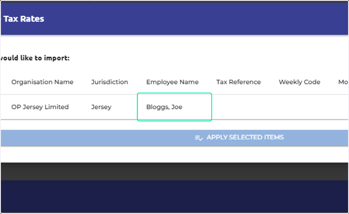 Check through your data in the pop-up window.