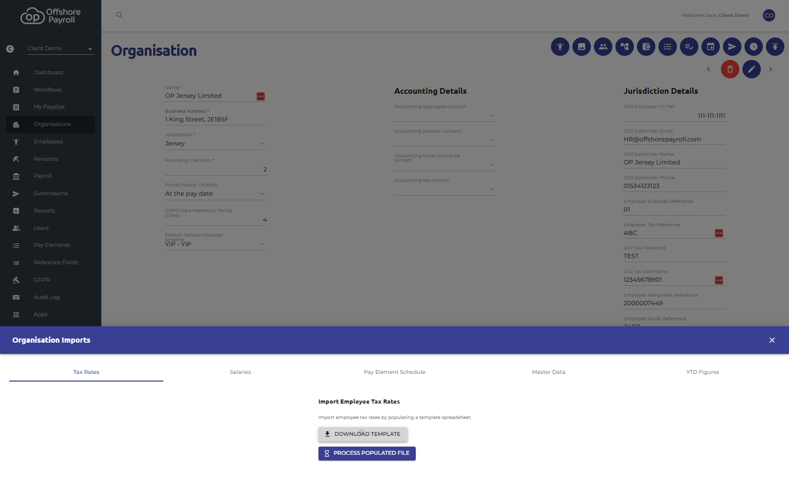 Click on DOWNLOAD TEMPLATE, complete the template with your employee's updated information and effective date for the new record to begin from.