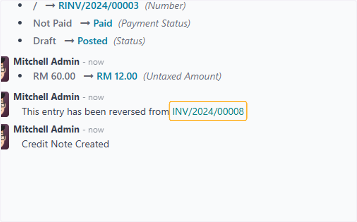 Click on INV/2024/00008