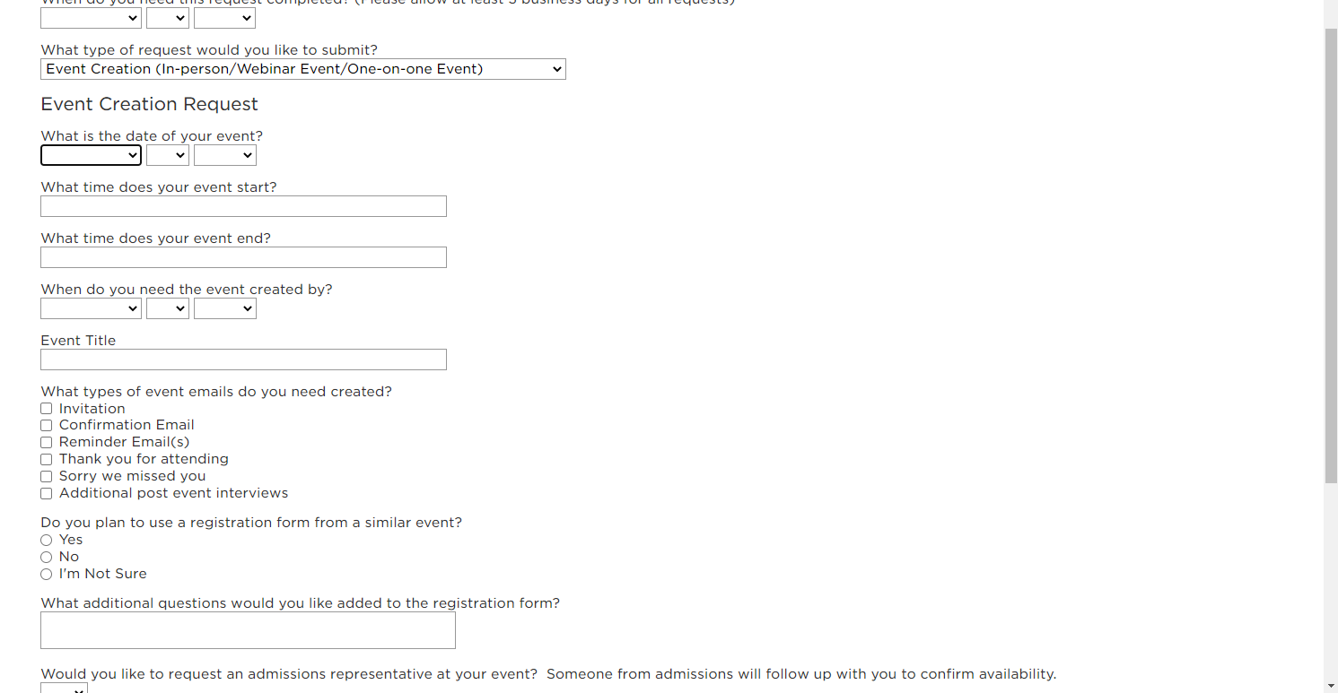 Enter the details, including title, date, time, creation date, etc.