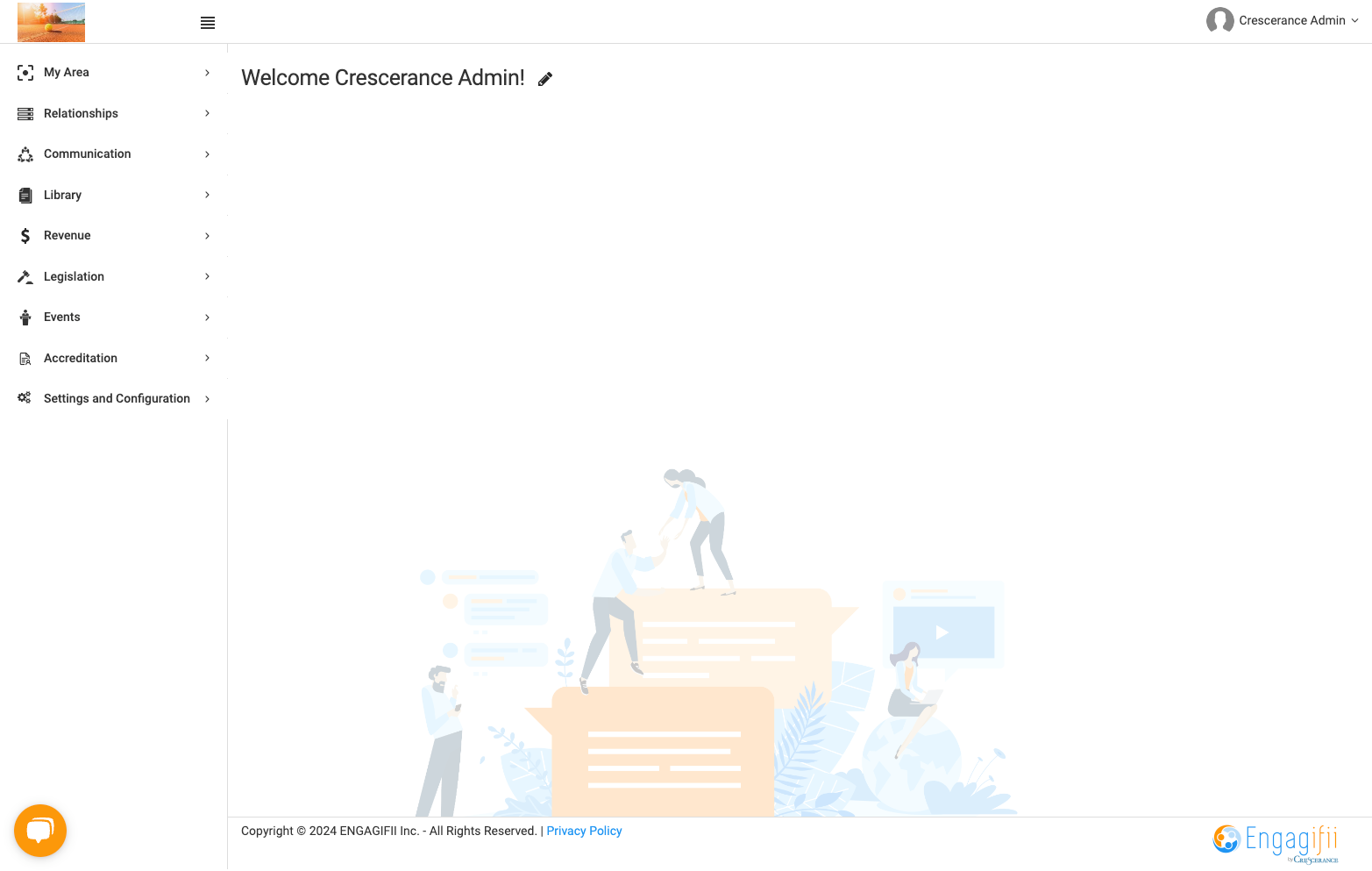 Click on your name at the top right of the main page