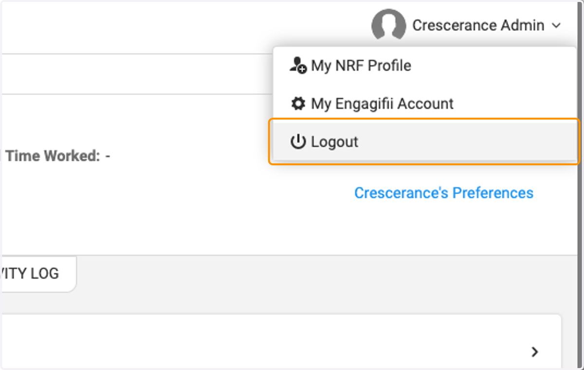 Click on Logout