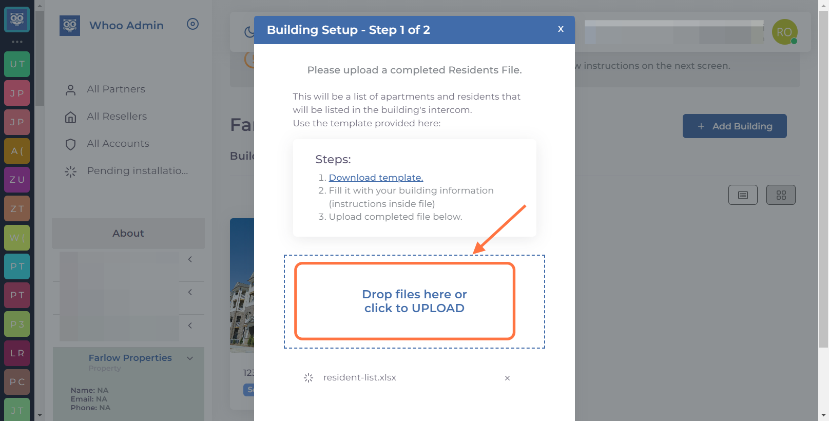Upload completed file