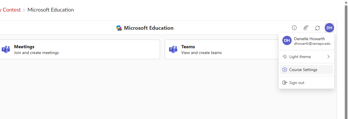 Select Course Settings.