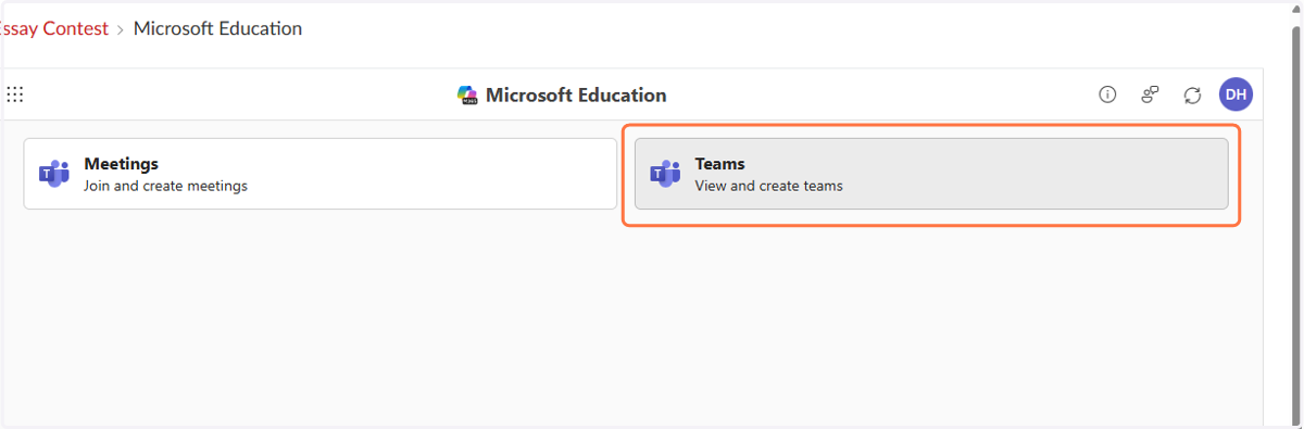 Select Teams.