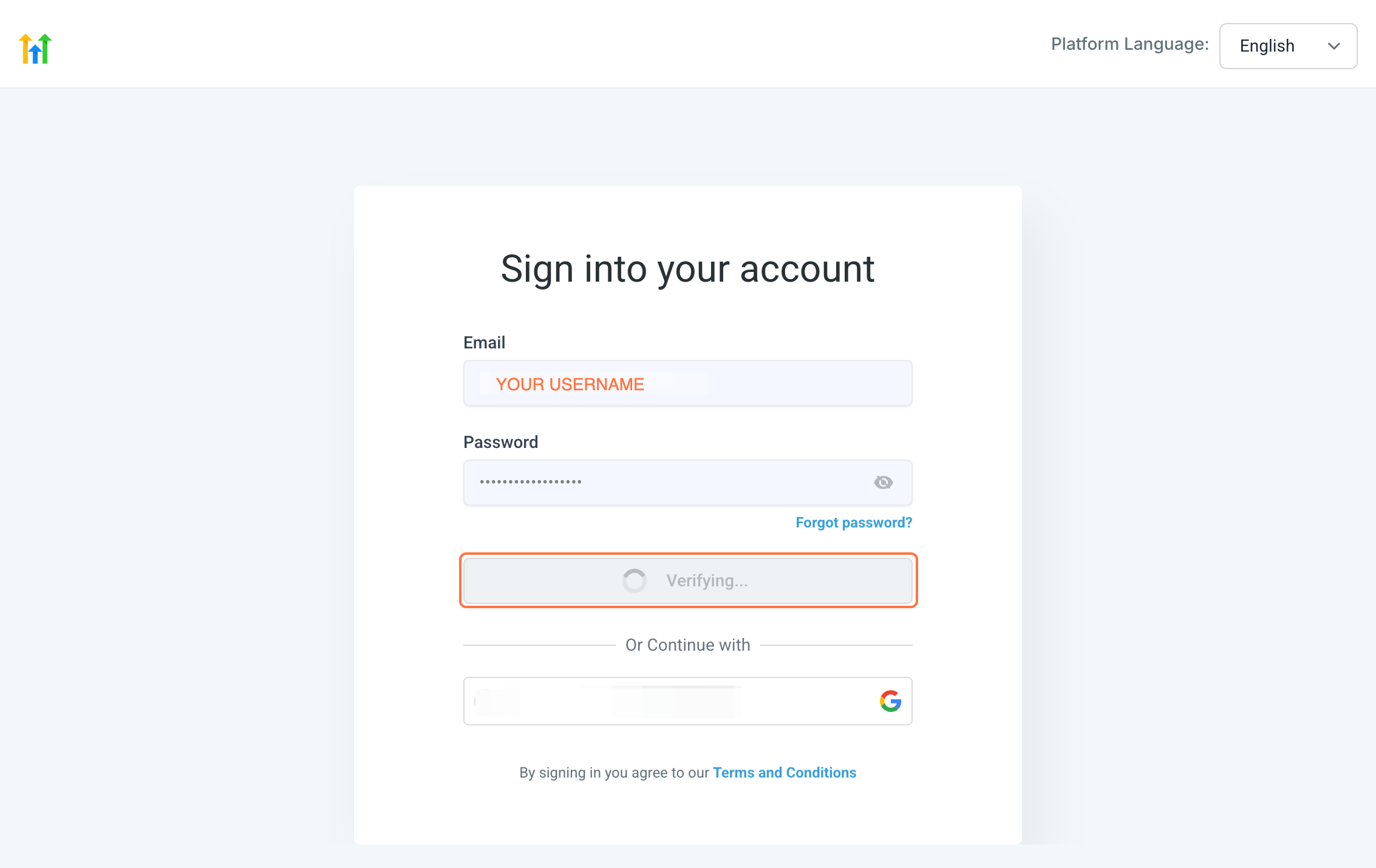 Click on Sign in