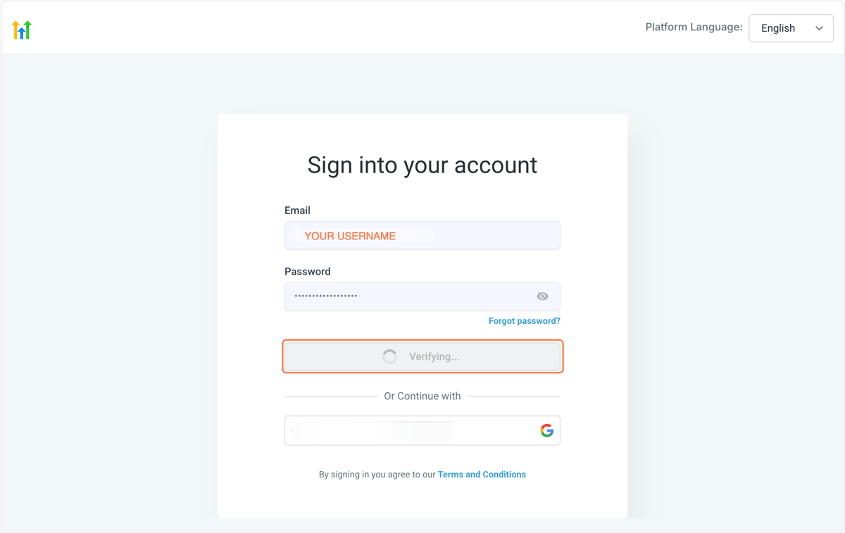 Click on Sign in